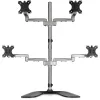 StarTech.com Stacionarus keturių monitorių stovas – ergonomiška VESA 4 monitorių rankena (2x2) iki 32 colių – atskirai stovintis lankstus universalus stulpo laikiklis – reguliuojamas aukštis / pasvirimas / pasukimas / sukimas – sidabrinis