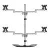 StarTech.com Stacionarus keturių monitorių stovas – ergonomiška VESA 4 monitorių rankena (2x2) iki 32 colių – atskirai stovintis lankstus universalus stulpo laikiklis – reguliuojamas aukštis / pasvirimas / pasukimas / sukimas – sidabrinis