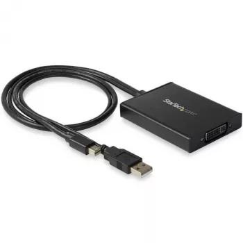 StarTech.com Mini DisplayPort į dviejų kanalų DVI adapteris – maitinamas per USB – juodas