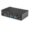 StarTech.com 2 prievadų DisplayPort KVM jungiklis - 4K 60Hz - Vienas ekranas - Dviejų prievadų UHD DP 1.2 USB KVM jungiklis su integruotu USB 3.0 šakotuvu ir garsu - Dell HP Apple Lenovo - TAA atitinkantis