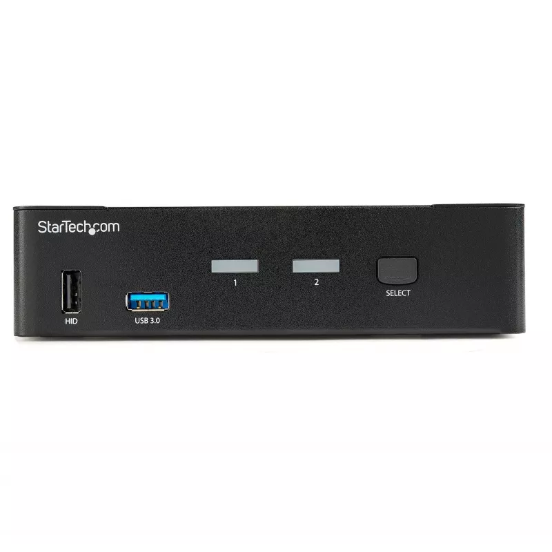 StarTech.com 2 prievadų DisplayPort KVM jungiklis - 4K 60Hz - Vienas ekranas - Dviejų prievadų UHD DP 1.2 USB KVM jungiklis su integruotu USB 3.0 šakotuvu ir garsu - Dell HP Apple Lenovo - TAA atitinkantis