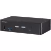 StarTech.com 2 prievadų DisplayPort KVM jungiklis - 4K 60Hz - Vienas ekranas - Dviejų prievadų UHD DP 1.2 USB KVM jungiklis su integruotu USB 3.0 šakotuvu ir garsu - Dell HP Apple Lenovo - TAA atitinkantis