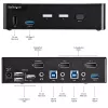 StarTech.com 2 prievadų DisplayPort KVM jungiklis - 4K 60Hz - Vienas ekranas - Dviejų prievadų UHD DP 1.2 USB KVM jungiklis su integruotu USB 3.0 šakotuvu ir garsu - Dell HP Apple Lenovo - TAA atitinkantis