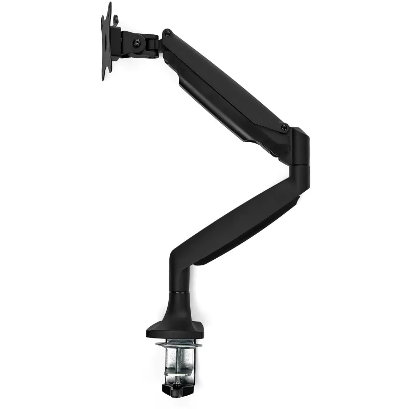StarTech.com Stalo tvirtinimo monitoriaus laikiklis – tvirtas ergonominis VESA monitoriaus laikiklis – vienam 9 kg ekranui – visiškai judinamas, reguliuojamas aukštis, lankstomas – aliuminis – C spaustuvas / kiauryminis tvirtinimas – juodas