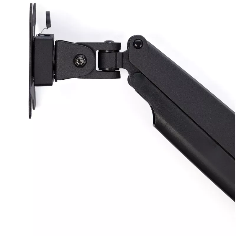 StarTech.com Stalo tvirtinimo monitoriaus laikiklis – tvirtas ergonominis VESA monitoriaus laikiklis – vienam 9 kg ekranui – visiškai judinamas, reguliuojamas aukštis, lankstomas – aliuminis – C spaustuvas / kiauryminis tvirtinimas – juodas