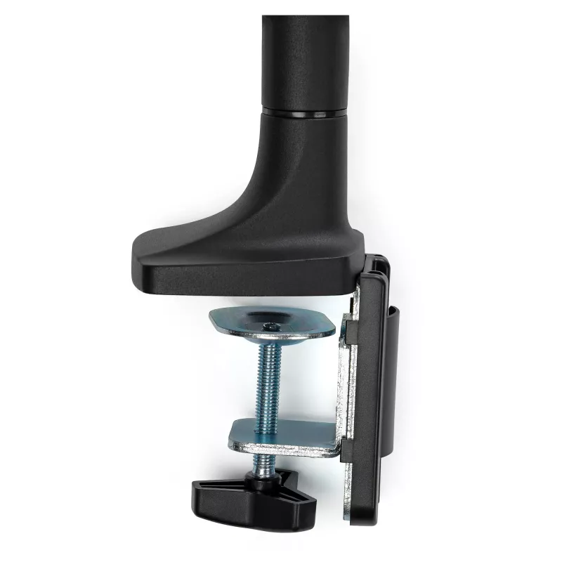 StarTech.com Stalo tvirtinimo monitoriaus laikiklis – tvirtas ergonominis VESA monitoriaus laikiklis – vienam 9 kg ekranui – visiškai judinamas, reguliuojamas aukštis, lankstomas – aliuminis – C spaustuvas / kiauryminis tvirtinimas – juodas