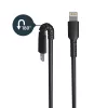 StarTech.com 6 pėdų (2 m) patvarus juodas USB-A į Lightning laidas – ypač tvirtas, armuotas aramidiniu pluoštu USB Type A į Lightning įkrovimo / sinchronizavimo maitinimo laidas – Apple MFi sertifikuotas, skirtas iPad / iPhone 12
