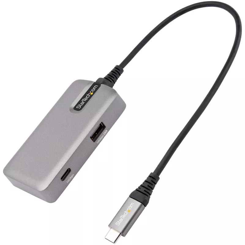StarTech.com USB-C universali jungtis – USB-C į 4K 60Hz HDMI 2.0, 100W energijos perdavimas – 3 prievadų 10Gbps USB šakotuvas – Nešiojama USB-C mini dokinė stotelė – 10 colių (25 cm) laidas