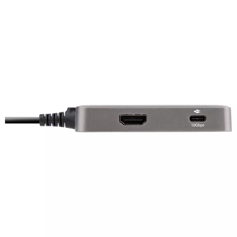 StarTech.com USB-C universali jungtis – USB-C į 4K 60Hz HDMI 2.0, 100W energijos perdavimas – 3 prievadų 10Gbps USB šakotuvas – Nešiojama USB-C mini dokinė stotelė – 10 colių (25 cm) laidas