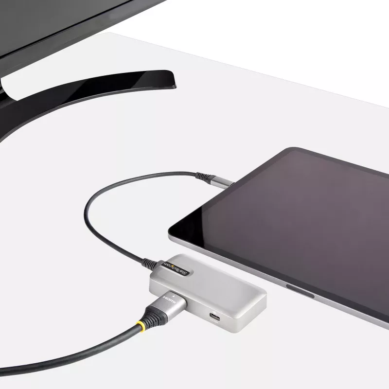 StarTech.com USB-C universali jungtis – USB-C į 4K 60Hz HDMI 2.0, 100W energijos perdavimas – 3 prievadų 10Gbps USB šakotuvas – Nešiojama USB-C mini dokinė stotelė – 10 colių (25 cm) laidas