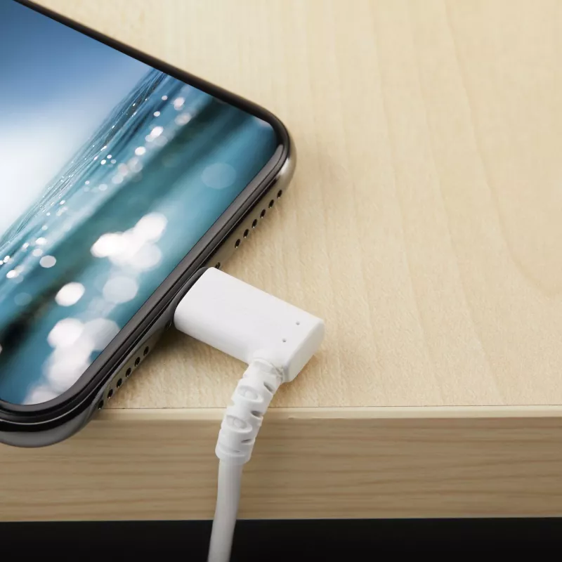 StarTech.com 1 m patvarus USB A – Lightning laidas, baltas, 90° kampu, sunkių apkrovų, sustiprintas aramidiniu pluoštu, USB Type A – Lightning įkrovimo / sinchronizavimo laidas, Apple MFi sertifikuotas – iPhone