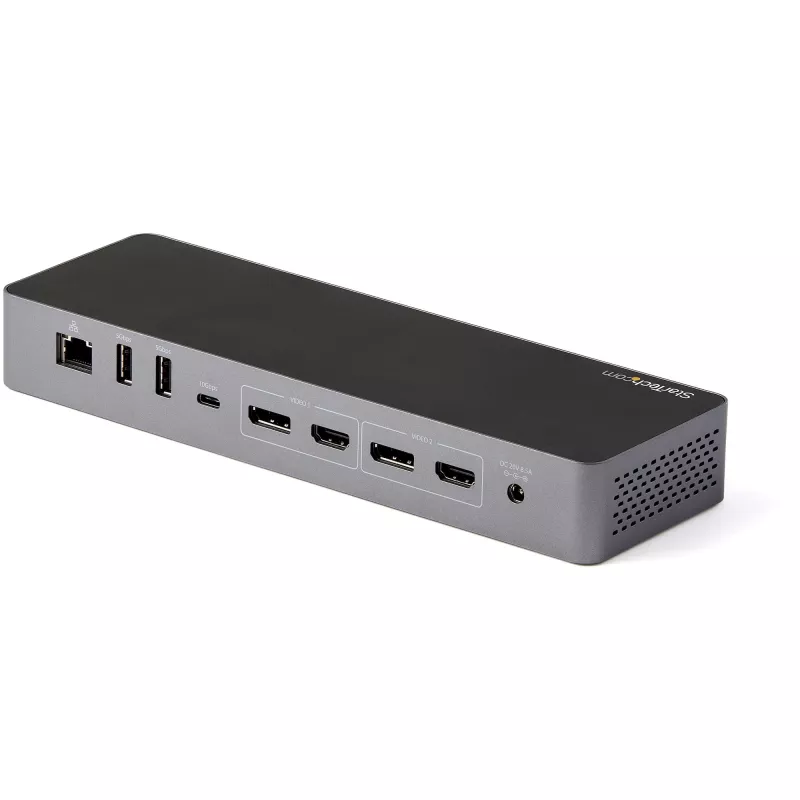 StarTech.com USB-C dokas, skirtas „MacBook Pro/Air-M1/M2/M3/M4“, suderinamas su „Thunderbolt“, HDMI/DisplayPort, du 4K 60Hz / vienas 8K, USB Type-C nešiojamojo kompiuterio dokas, 96 W galios tiekimas, USB 10 Gbps