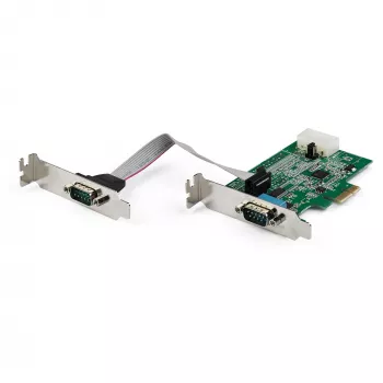 StarTech.com 2 prievadų PCI Express RS232 nuosekliojo prievado adapterio kortelė - PCIe RS232 nuosekliojo prievado prieglobos valdiklio kortelė - PCIe į nuoseklųjį DB9 - 16950 UART - žemo profilio išplėtimo kortelė - Windows ir Linux