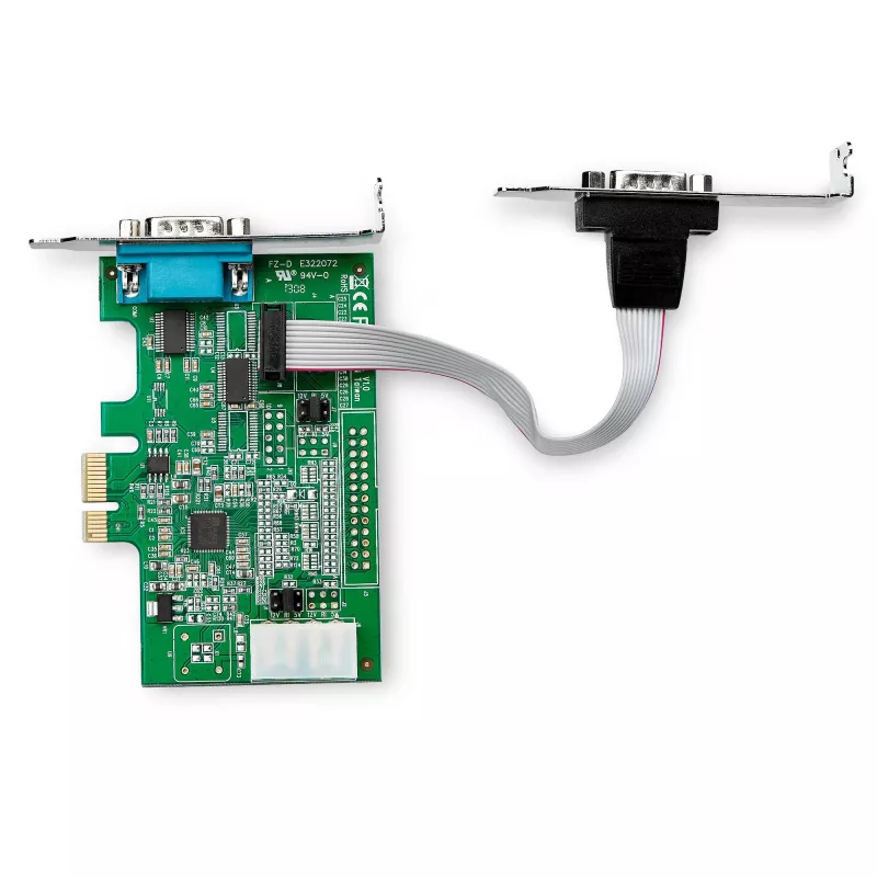 StarTech.com 2 prievadų PCI Express RS232 nuosekliojo prievado adapterio kortelė - PCIe RS232 nuosekliojo prievado prieglobos valdiklio kortelė - PCIe į nuoseklųjį DB9 - 16950 UART - žemo profilio išplėtimo kortelė - Windows ir Linux