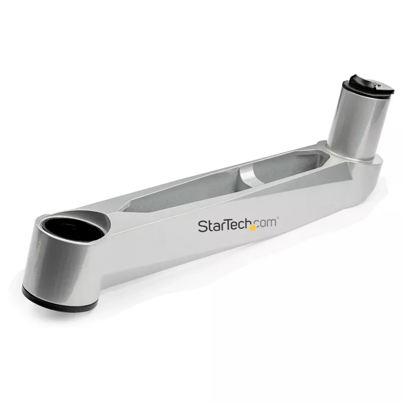 StarTech.com Stalo laikiklis keturiems monitoriams – aukščiausios kokybės lankstus VESA 4 monitorių laikiklis 2x2 iki 30 colių – ergonomiškas, aukščio reguliuojamas stiebo laikiklis – pakreipiamas / pasukamas / rotuojamas – C formos spaustukas / įvorė – sidabrinis