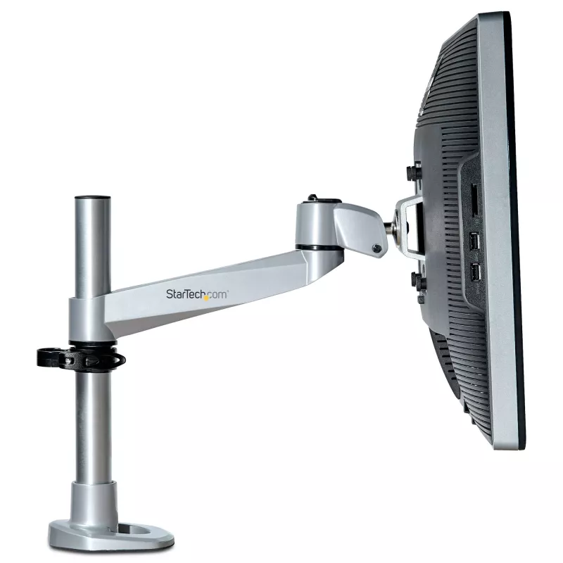 StarTech.com Stalviršio monitoriaus laikiklis - VESA arba Apple iMac/Thunderbolt arba itin platus ekranas iki 14 kg - Šarnyrinis, reguliuojamo aukščio vienas stalinis monitoriaus stulpinis tvirtinimas - Spaustuvas/įvorė