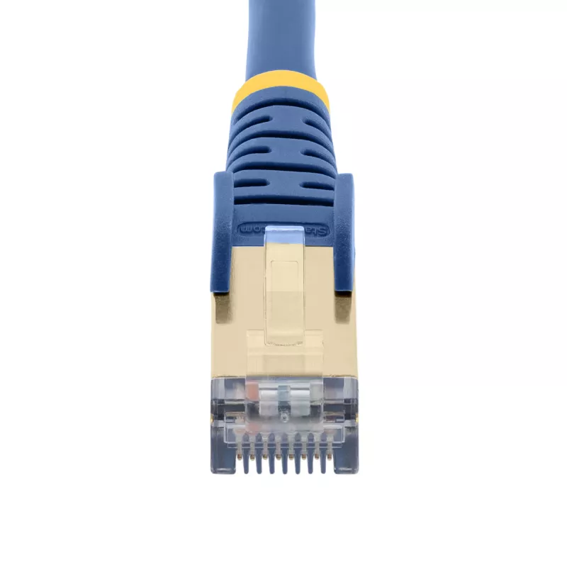 StarTech.com 5 m CAT6a eterneto kabelis – 10 Gigabitų ekranuotas nesikabinantis RJ45 100 W PoE komutacinis kabelis – 10GbE STP tinklo kabelis su įtempimo sumažinimu – mėlynas, individualiai tikrintas / laidai UL sertifikuoti / TIA