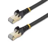 StarTech.com 7 m CAT6a eterneto kabelis – 10 Gigabit ekranuotas neužkabinamas RJ45 100 W PoE komutacinis kabelis – 10GbE STP tinklo kabelis su įtempimo sumažinimu – juodas, individualiai testuotas / laidai UL sertifikuoti / TIA