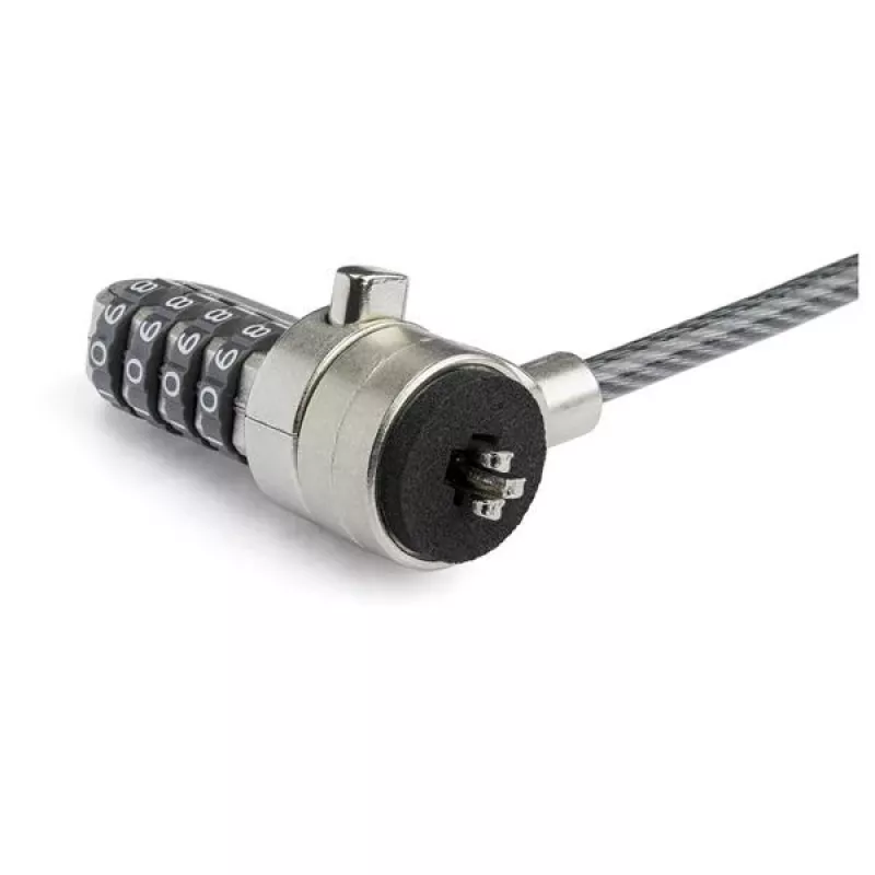 StarTech.com Universalus nešiojamojo kompiuterio kabelinio užrakto prailginimo kilpa - 6 inch (15 cm) apsaugos nuo vagystės 4 skaitmenų kombinacinis K lizdo užraktas - kompiuterio apsaugos kabelis, sukuriantis dviejų / kelių galvučių užraktą keliems įrenginiams