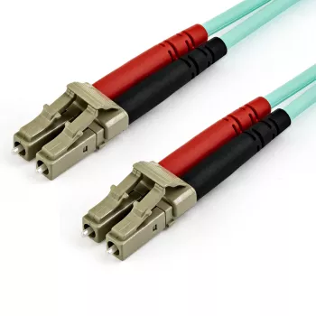 StarTech.com 15m (50ft) LC/UPC to LC/UPC OM3 Multimode Fiber Optic kabelis, Full Duplex 50/125µm Zipcord Fiber kabelis, 100G, Low Insertion Loss, LSZH Fiber Jumper Cord