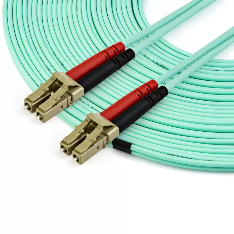 StarTech.com 15m (50ft) LC/UPC to LC/UPC OM3 Multimode Fiber Optic kabelis, Full Duplex 50/125µm Zipcord Fiber kabelis, 100G, Low Insertion Loss, LSZH Fiber Jumper Cord