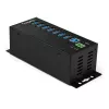 StarTech.com 7 prievadų USB 3.0 šakotuvas su maitinimo adapteriu – metalinis pramoninis USB-A šakotuvas su ESD ir 350 W apsauga nuo viršįtampių – DIN / prie sienos / ant stalo montuojamas – didelės spartos USB 3.2 Gen 1 (5 Gbps) šakotuvas – TAA