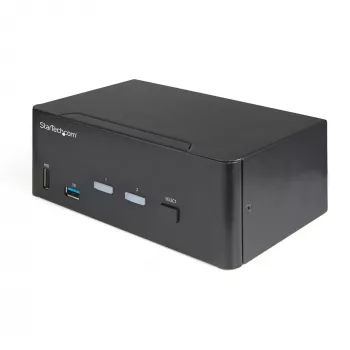 “StarTech.com” 2 prievadų dviejų monitorių HDMI KVM komutatorius - 4K 60Hz Ultra HD HDR - Stalinis 4K HDMI 2.0 KVM komutatorius su 2 prievadų USB 3.0 šakotuvu (5Gbps) ir 4x USB 2.0 HID, garsas - Spartusis perjungimas - TAA