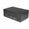 “StarTech.com” 2 prievadų dviejų monitorių HDMI KVM komutatorius - 4K 60Hz Ultra HD HDR - Stalinis 4K HDMI 2.0 KVM komutatorius su 2 prievadų USB 3.0 šakotuvu (5Gbps) ir 4x USB 2.0 HID, garsas - Spartusis perjungimas - TAA