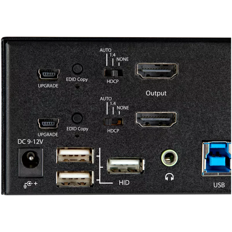 “StarTech.com” 2 prievadų dviejų monitorių HDMI KVM komutatorius - 4K 60Hz Ultra HD HDR - Stalinis 4K HDMI 2.0 KVM komutatorius su 2 prievadų USB 3.0 šakotuvu (5Gbps) ir 4x USB 2.0 HID, garsas - Spartusis perjungimas - TAA