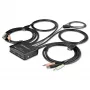 StarTech.com 2 prievadų HDMI KVM komutatorius - 4K 60Hz - Kompaktiškas dviejų prievadų UHD/Ultra HD USB stalinis KVM komutatorius su integruotais 1,2 m kabeliais ir garso įranga - maitinamas per magistralę ir nuotolinis perjungimas - MacBook ThinkPad
