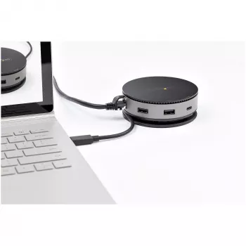StarTech.com USB C universali jungtis - USB 3.1 Gen 2 10Gbps Type-C mini stotelė su 4K 60Hz HDMI/DisplayPort arba 1080p VGA - 75W PD pralaidumas, 3 prievadų USB šakotuvas, GbE - mobili prijungimo stotis