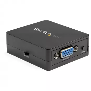 StarTech.com VGA į RCA ir S-Video keitiklis – USB maitinimas, aktyvus vaizdo keitiklis, juodas, CE, FCC, REACH, 1920 x 1080 pikselių, 640 x 480, 1920 x 1080 pikselių, 60 Hz