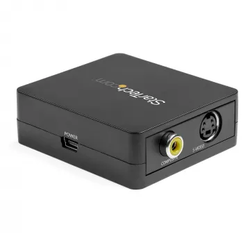 StarTech.com VGA į RCA ir S-Video keitiklis – USB maitinimas, aktyvus vaizdo keitiklis, juodas, CE, FCC, REACH, 1920 x 1080 pikselių, 640 x 480, 1920 x 1080 pikselių, 60 Hz