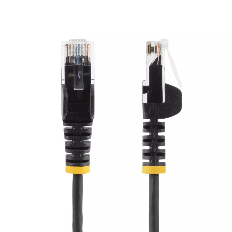 StarTech.com 2.5 m CAT6 kabelis – plonas – su neužkliūvančiomis RJ45 jungtimis – juodas