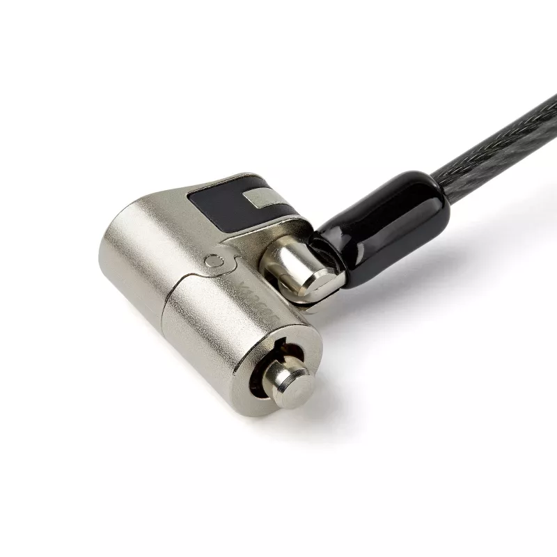 StarTech.com 6,5' (2m) 3-in-1 universali nešiojamojo kompiuterio kabelio spyna - rakinama nešiojamojo/stalinio kompiuterio apsaugos kabelio spyna, suderinama su K-Slot, Nano ir Wedge lizdais - apsaugos nuo vagystės plieninio kabelio spyna su raktais