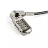 StarTech.com 6,5 pėdos (2 m) 3-in-1 universali nešiojamojo kompiuterio kabelio spyna – 4 skaitmenų kombinacinė nešiojamojo / stalinio kompiuterio apsaugos kabelio spyna, suderinama su K lizdu, Nano ir Wedge lizdu – antivandalinis plieninis kabelis
