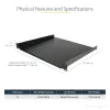 StarTech.com 1U serverių stovo lentyna - universali stovo montavimo konsolinė lentyna 19 colių tinklo įrangos stovui ir spintai - patikimas plienas - keliamoji galia 44lb/20kg - 16 colių gylio dėklas, juoda