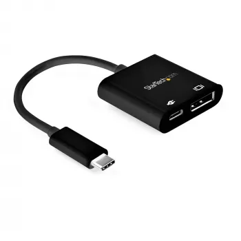 StarTech.com USB-C į DisplayPort adapteris su maitinimo tiekimu – 8K 60 Hz / 4K 120 Hz USB Type-C į DP 1.4 vaizdo keitiklis su 60 W PD pralaidiniu įkrovimu – HBR3 – suderinamas su Thunderbolt 3
