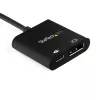 StarTech.com USB-C į DisplayPort adapteris su maitinimo tiekimu – 8K 60 Hz / 4K 120 Hz USB Type-C į DP 1.4 vaizdo keitiklis su 60 W PD pralaidiniu įkrovimu – HBR3 – suderinamas su Thunderbolt 3