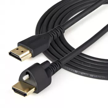 StarTech.com 3 pėdų (1 m) HDMI laidas su fiksavimo varžtu – 4K 60Hz HDR – Greitas HDMI 2.0 monitoriaus laidas su fiksavimo varžto jungtimi patikimam sujungimui – HDMI laidas su Ethernet – M/M