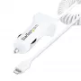 StarTech.com „Lightning“ automobilinis įkroviklis su spiraliniu laidu, 1 m spiralinis „Lightning“ laidas, 12 W, baltas, 2 prievadų USB automobilinio įkroviklio adapteris telefonams ir planšetėms, dvigubas USB automobilinis „iPhone“ įkroviklis