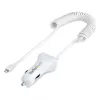 StarTech.com „Lightning“ automobilinis įkroviklis su spiraliniu laidu, 1 m spiralinis „Lightning“ laidas, 12 W, baltas, 2 prievadų USB automobilinio įkroviklio adapteris telefonams ir planšetėms, dvigubas USB automobilinis „iPhone“ įkroviklis