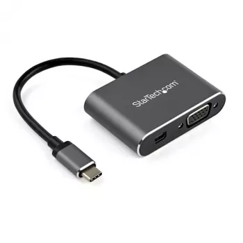 StarTech.com USB-C daugiafunkcis vaizdo adapteris – USB-C į 4K 60 Hz Mini DisplayPort 1.2 arba 1080p VGA monitoriaus adapteris – USB Type-C 2-in-1 MDP HBR2 HDR/VGA ekrano keitiklis – suderinamas su TB3