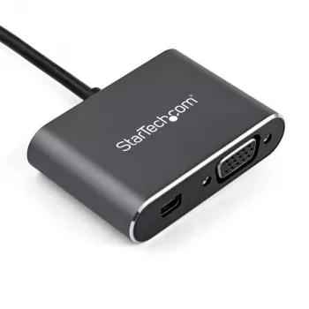StarTech.com USB-C daugiafunkcis vaizdo adapteris – USB-C į 4K 60 Hz Mini DisplayPort 1.2 arba 1080p VGA monitoriaus adapteris – USB Type-C 2-in-1 MDP HBR2 HDR/VGA ekrano keitiklis – suderinamas su TB3