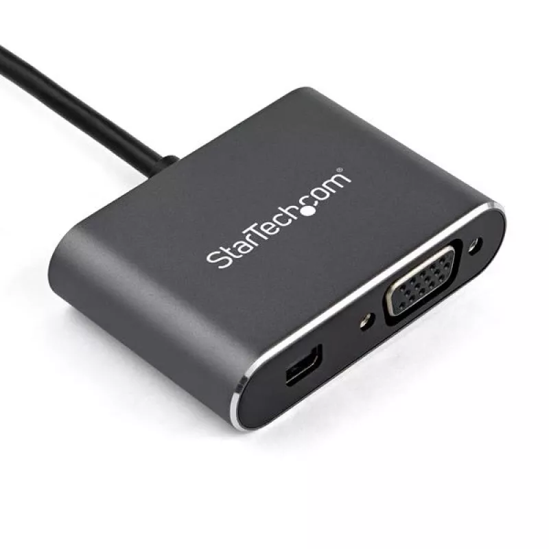 StarTech.com USB-C daugiafunkcis vaizdo adapteris – USB-C į 4K 60 Hz Mini DisplayPort 1.2 arba 1080p VGA monitoriaus adapteris – USB Type-C 2-in-1 MDP HBR2 HDR/VGA ekrano keitiklis – suderinamas su TB3