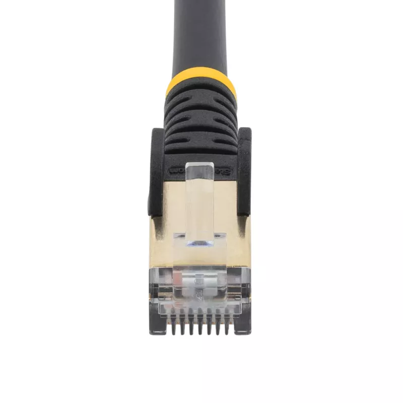 StarTech.com 7,5m CAT6a eterneto kabelis - 10 Gigabitų ekranuotas neužsikabinantis RJ45 100W PoE komutacinis kabelis - 10GbE STP tinklo kabelis su įtempimo sumažinimu - juodas individualiai testuotas/instaliacija UL sertifikuota/TIA
