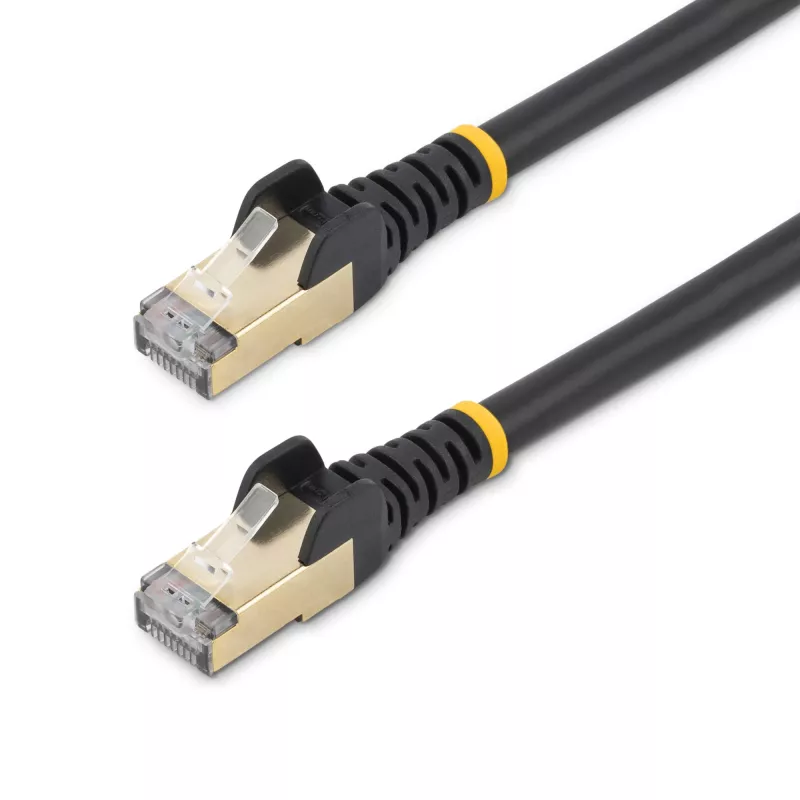 StarTech.com 7,5m CAT6a eterneto kabelis - 10 Gigabitų ekranuotas neužsikabinantis RJ45 100W PoE komutacinis kabelis - 10GbE STP tinklo kabelis su įtempimo sumažinimu - juodas individualiai testuotas/instaliacija UL sertifikuota/TIA