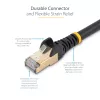 StarTech.com 7,5m CAT6a eterneto kabelis - 10 Gigabitų ekranuotas neužsikabinantis RJ45 100W PoE komutacinis kabelis - 10GbE STP tinklo kabelis su įtempimo sumažinimu - juodas individualiai testuotas/instaliacija UL sertifikuota/TIA