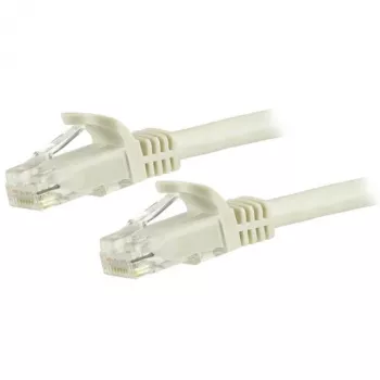 StarTech.com 1,5 m CAT6 eterneto laidas – baltas CAT 6 Gigabit Ethernet laidas – 250 MHz 100 W PoE RJ45 UTP tinklo / komutacinis kabelis be užkabinimų su įtempimo sumažinimu, individualiai išbandytas