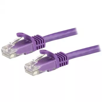 StarTech.com 1,5 m CAT6 Ethernet kabelis – violetinis CAT 6 Gigabit Ethernet laidas – 250 MHz 100 W PoE RJ45 UTP tinklo / komutacinis kabelis su nesukabinama konstrukcija ir tempimo sumažinimu, individualiai tikrintas